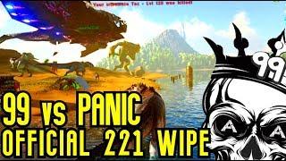 OFFICIAL SERVER 221 SERVER WIPE - ARK MEGA TRIBE RAID - 99 PROBLEMS vs PANIC