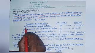 Class10th: pH of Salt Solution, Acidic, Basic & Neutral Nature of Salt Solution