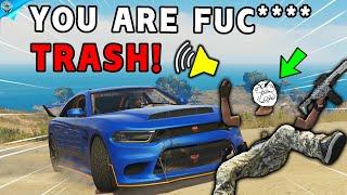 Griefer RAGES in party chat after getting owned on GTA Online! (Part 1)