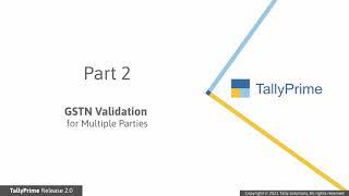 GSTIN Validation Online Using TallyPrime