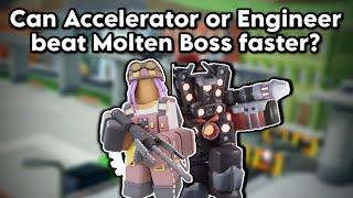 Can Accelerator or Engineer beat Molten Boss faster? | Tower Defense Simulator