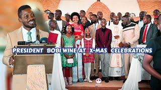 President Bobi Wine and his family in Christmas service at Our lady Gayaza Catholic Church.