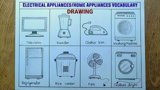 Machines drawing/Electrical appliances drawing/ How to draw home appliances vocabulary