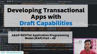 Developing Transactional Apps with Draft Capabilities RAP Part 40