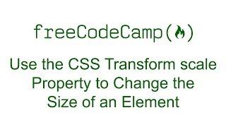 Applied Visual Design - Use the CSS Transform scale Property to Change the Size of an Element