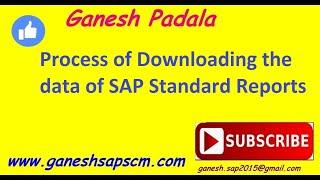 Process of Downloading the data of SAP Standard Reports |SAP MM Popular Channel| SAP Online Learning