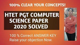 20.1 | HTET PGT COMPUTER SCIENCE PAPER 2020 SOLVED WITH DETAILED EXPLANATION | PART-1