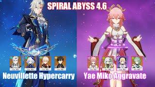 C1 Neuvillette Hypercarry & C0 Yae Miko Aggravate | Spiral Abyss 4.6 | Genshin Impact