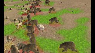 Wild Animals Kingdom Battle - 100x Lion vs Bear Grizzly Animal Battle #1 Dishoomgameplay