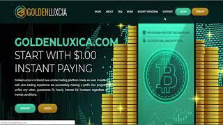 GOLDEN LUXICA - NEW 100% PAYING HYIP SITE - 50% HOURLY FOR 3 HOURS  - MINIMUM DEPOSIT 1$