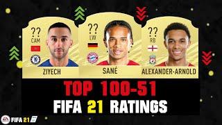 FIFA 21 | TOP 100-51 BEST PLAYER RATINGS | FT. SANE, ZIYECH, TRENT... etc