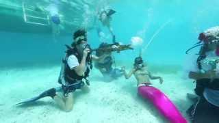 Underwater Music Festival Stars Keys Coral Reef and Costumed Divers