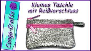 #124 – Kleines einfaches Täschle mit 2 Reißverschlüsse nähen DIY, little pouch with 2 zippers sewing