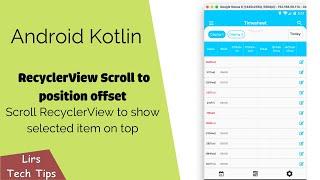 Android Kotlin: RecyclerView Scroll to position offset