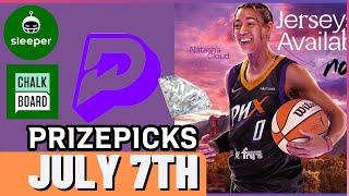 WNBA PRIZEPICKS | CHALKBOARD | SLEEPER | PROP PICKS | SUNDAY | 7/7/2024 | WNBA BETTING | BET PROPS