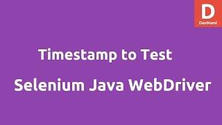 Time Stamp Using Java with Selenium WebDriver