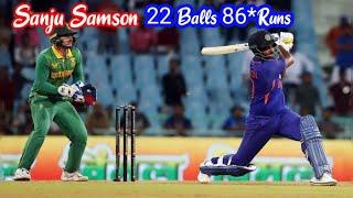 Sanju Samson 86* VS South Africa odi match highlights @ Sanju Samson