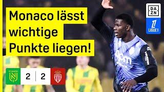 Dominante Monegassen verpassen Anschluss an Marseille: Nantes - Monaco | Ligue 1 | DAZN Highlights