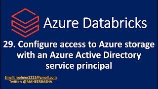 29. Configure access to Azure storage with an Azure Active Directory service principal