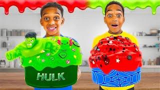 MAKING GIANT FLUFFY SLIME WITH THE PRINCE FAMILY!!