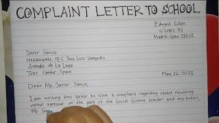 How to Write A Complaint Letter to School Step by Step | Writing Practices