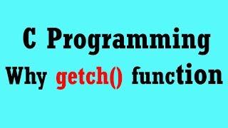 Why getch() is Used  IN C/C++ Programming in tamil