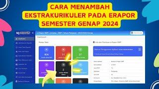 CARA MENAMBAH EKSTRAKURIKULER DI ERAPOR