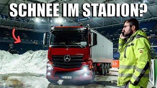 Snow transport through the night - How the snow gets into the stadium | Biathlon at Schalke | Doc...