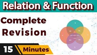 Relation and Function Class 12 Maths chapter 1 Complete Revision in 15 Mins !!!