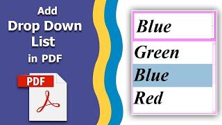 How to add a drop down list in a fillable pdf using adobe acrobat pro dc