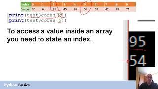 Python basics - Accessing a value in an array (or list!)