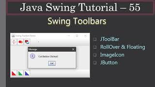 Swing Toolbar via JToolBar | Swing Tutorial #55