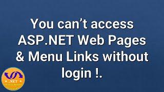 #google | asp.net web page and menu links can't access without login |asp.net page security|#asp.net