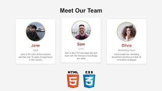 Creating Our Team Section Using HTML And CSS | HTML CSS Tutorial For Beginners