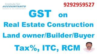 #gst on realestate #landowner #builder #buyer #rcm on builder #itc