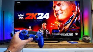 WWE 2K24 | PS4 Slim POV Gameplay Test, Impression | 65" ULED TV