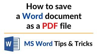 How to save a Word document as a PDF file