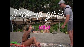 Picking up girls in Bali  (german subbed) Frauen am Strand ansprechen | pick up indonesia