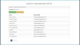 Laravel 5.8 - Import Export Data in CSV File