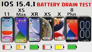 iPhone 11 vs XS Max vs XR vs XS vs X vs 8 Plus Battery Life DRAIN Test in 2022 | iOS 15.4.1 BATTERY