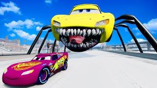 Live Escape From The Lightning McQueen Eater | Car VS Lightning McQueen Head Eater - BeamNG.Drive