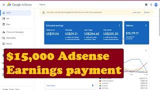 $15,000 Adsense Earnings payment from Arbitrage Traffic Method