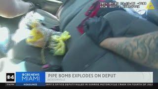 Caught on camera: Pipe bomb explodes on Florida deputy