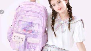 Tas Ransel Anak Sekolah Kuromi Tas Anak Cewek SD Motif Bunga Sakura Model Kulkas Double Layer