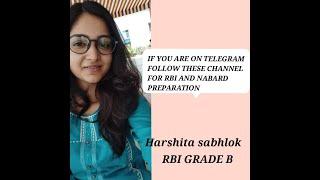 5 IMPORTANT TELEGRAM CHANNEL FOR PREPARATION| RBI GRADE B| NABARD| HARSHITA SABHLOK