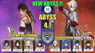 New Spiral Abyss 4.7 - C4 Sethos x Tighnari Team & C0 Arlecchino Double Hydro | Genshin Impact 【原神】