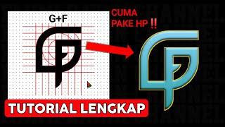 Belajar membuat logo di hp | Logo monogram inisial huruf