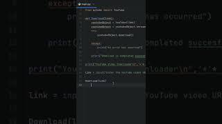 How To Build YouTube Downloader Using Python #python #pythonprojects #tutorial #programming #shorts