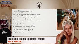   Si Antes Te Hubiera Conocido - Karol G Drums Backing Track with chords and lyrics