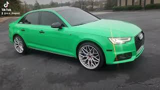 3m gloss Kelly green vinyl wrap on Audi A4